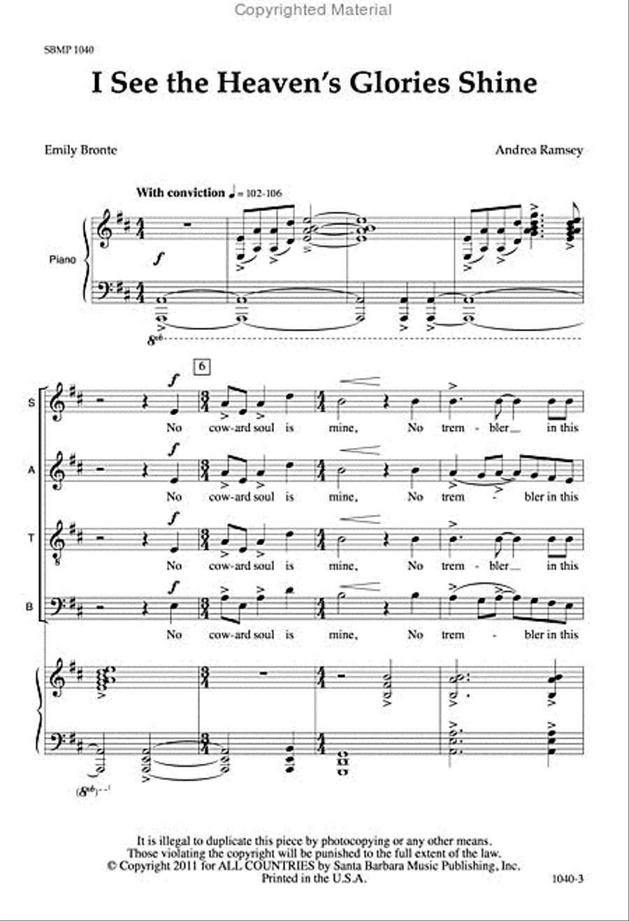 I See the Heaven's Glories Shine - SATB Octavo 4-Part scores gallery preview page 2