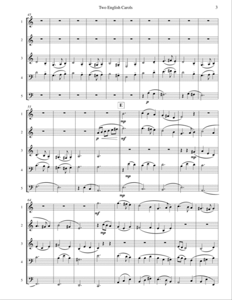 Two English Carols (Coventry Carol; What Child Is This?) - Brass Quintet Brass Quintet scores gallery preview page 4