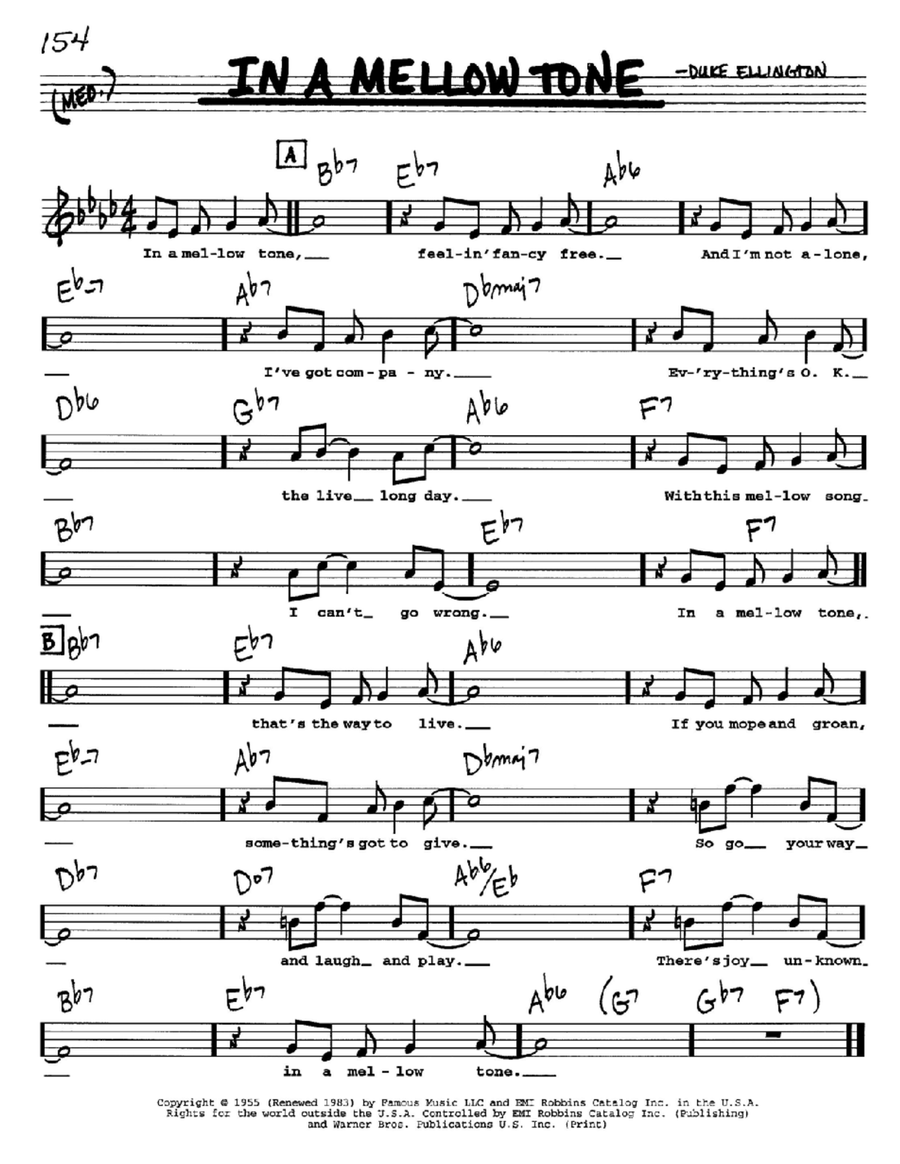 In A Mellow Tone Voice scores gallery preview page 1