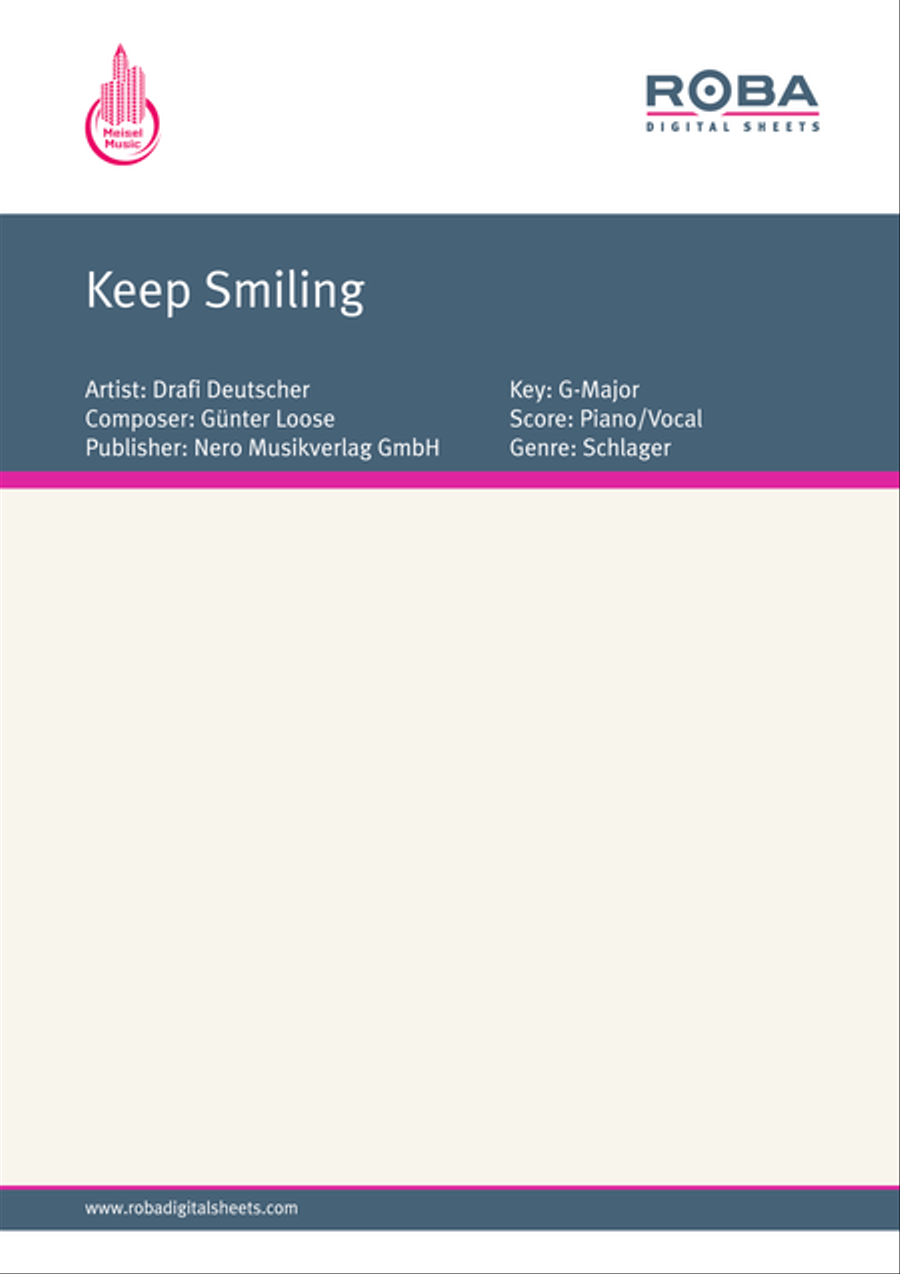 Keep Smiling Keep Smiling Piano, Vocal scores gallery preview page 1
