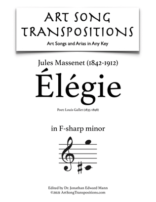 MASSENET: Élégie (transposed to F-sharp minor)