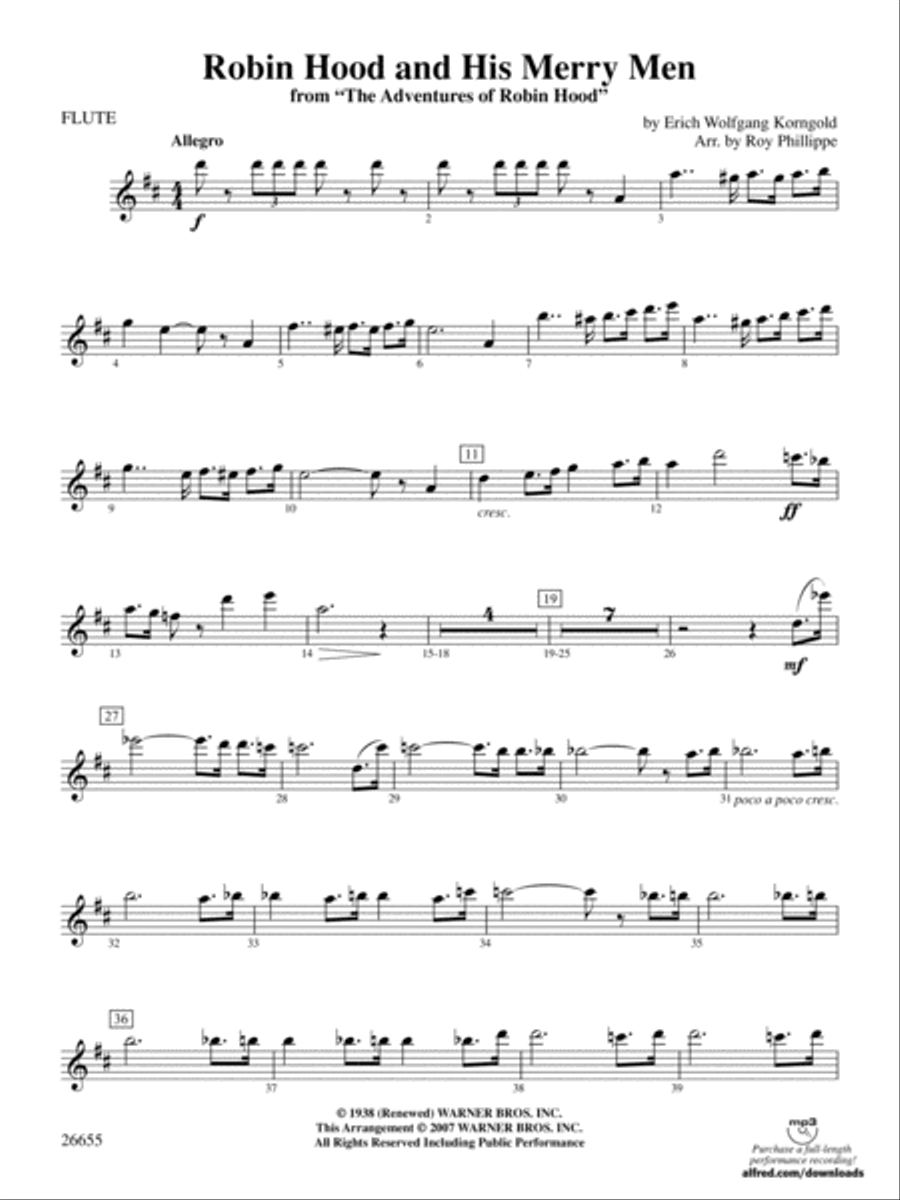 Robin Hood and His Merry Men: Flute Full Orchestra scores gallery preview page 1