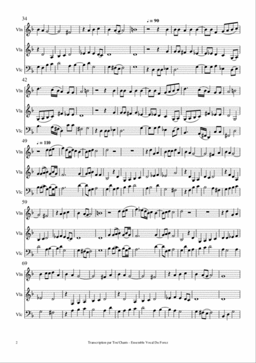 Il Mio Martir, by Claudio Monteverdi String Trio scores gallery preview page 2