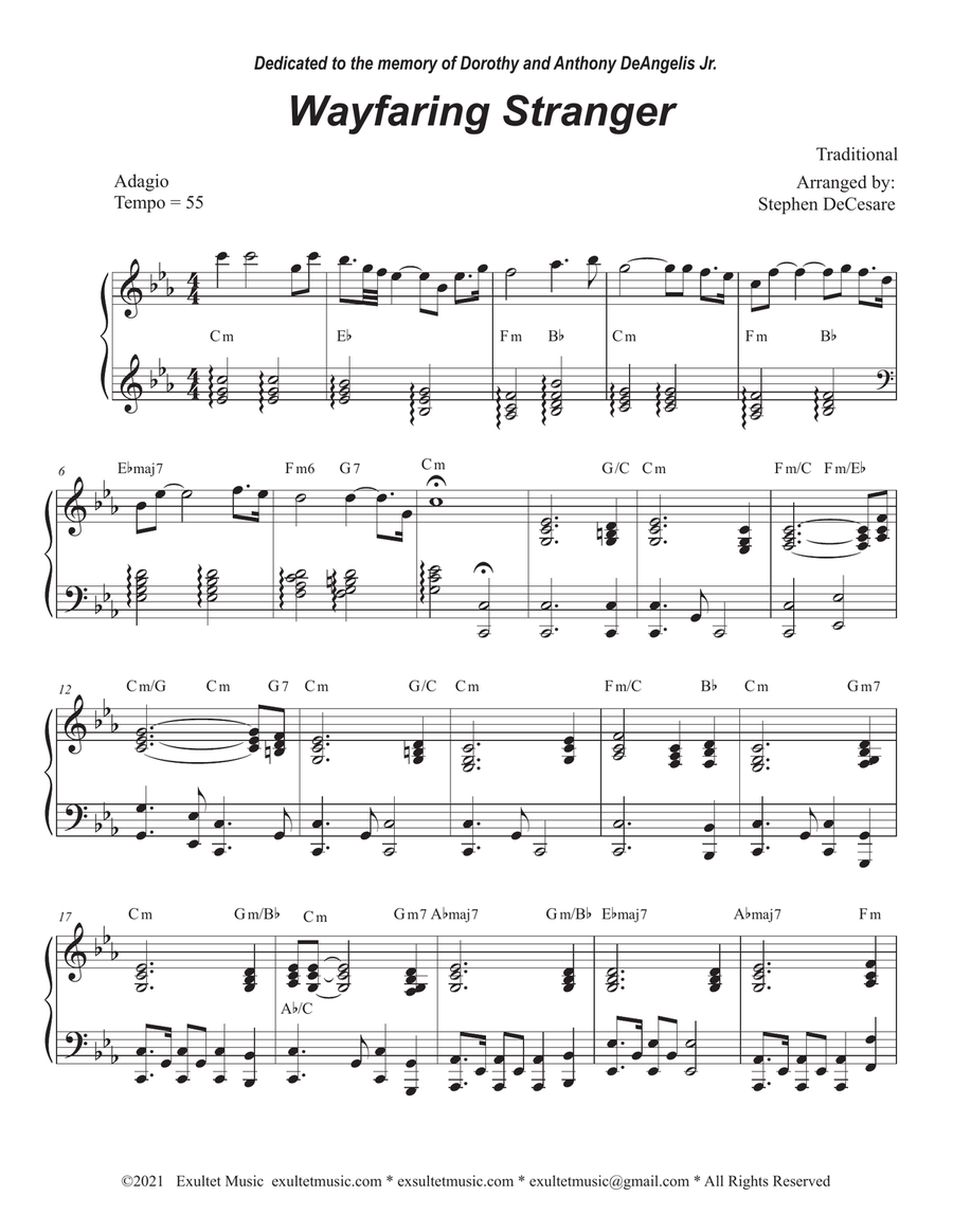 Wayfaring Stranger (Soprano Saxophone and Piano) Soprano Saxophone scores gallery preview page 5