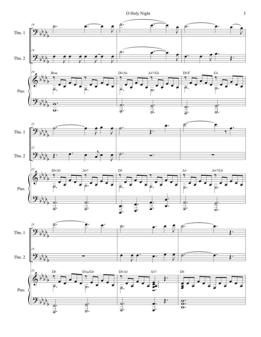 O Holy Night (Trombone Duet) - Alternate Version) Trombone Duet scores gallery preview page 4