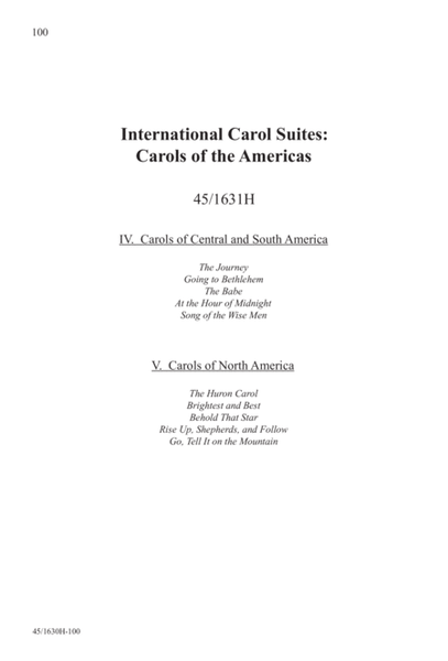 International Carol Suites: Carols of Europe