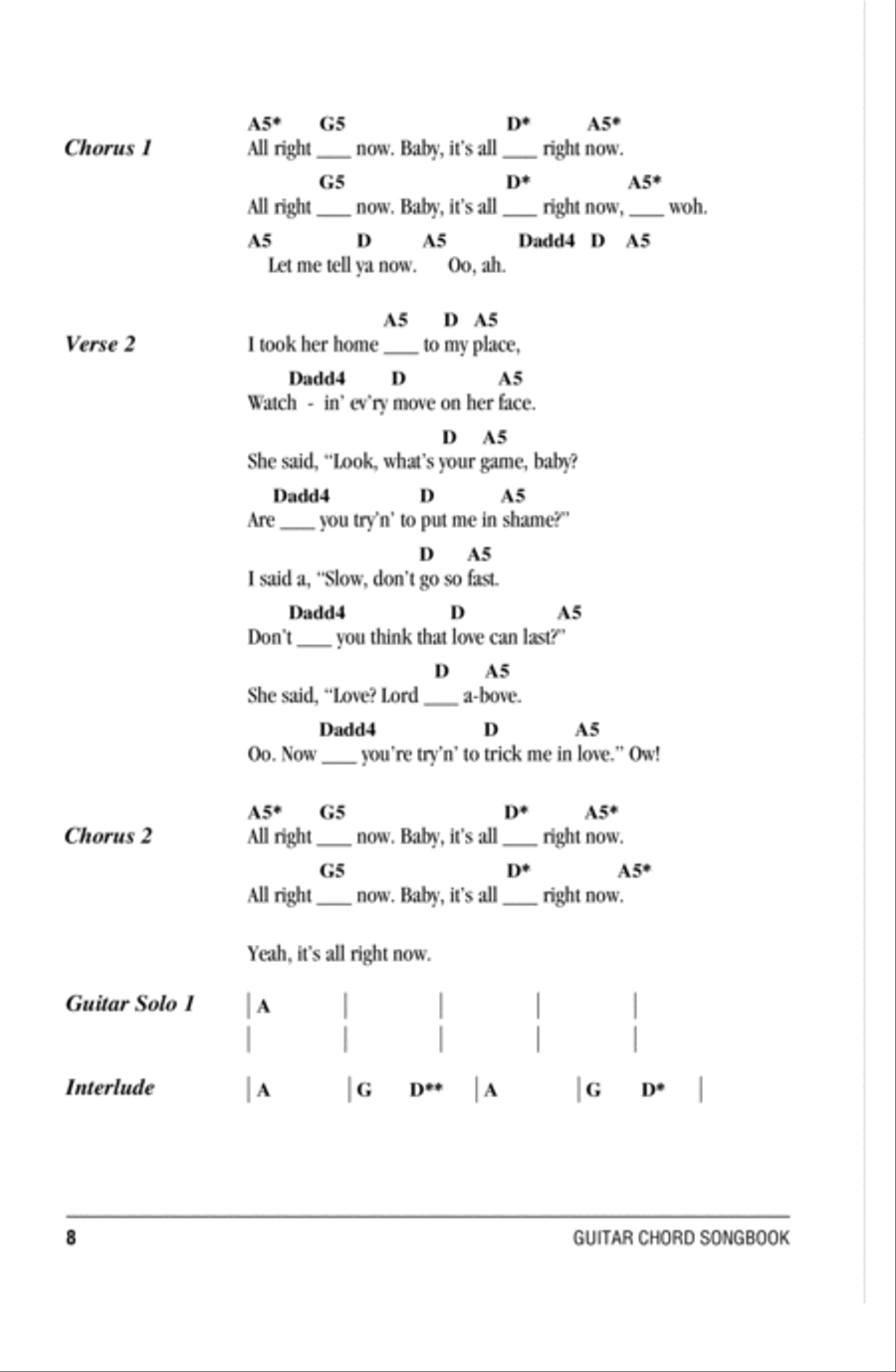 All Right Now All Right Now Acoustic Guitar scores gallery preview page 2