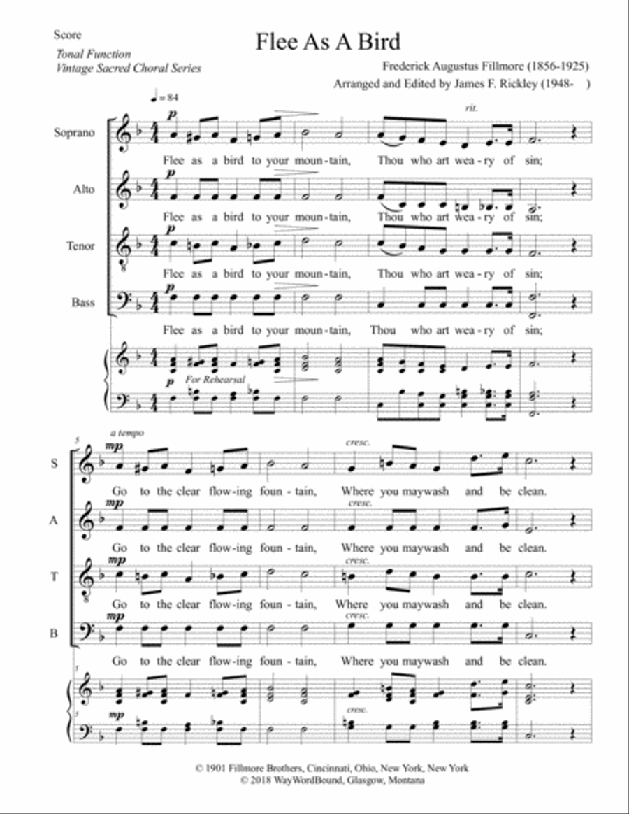 Flee As A Bird 4-Part scores gallery preview page 1