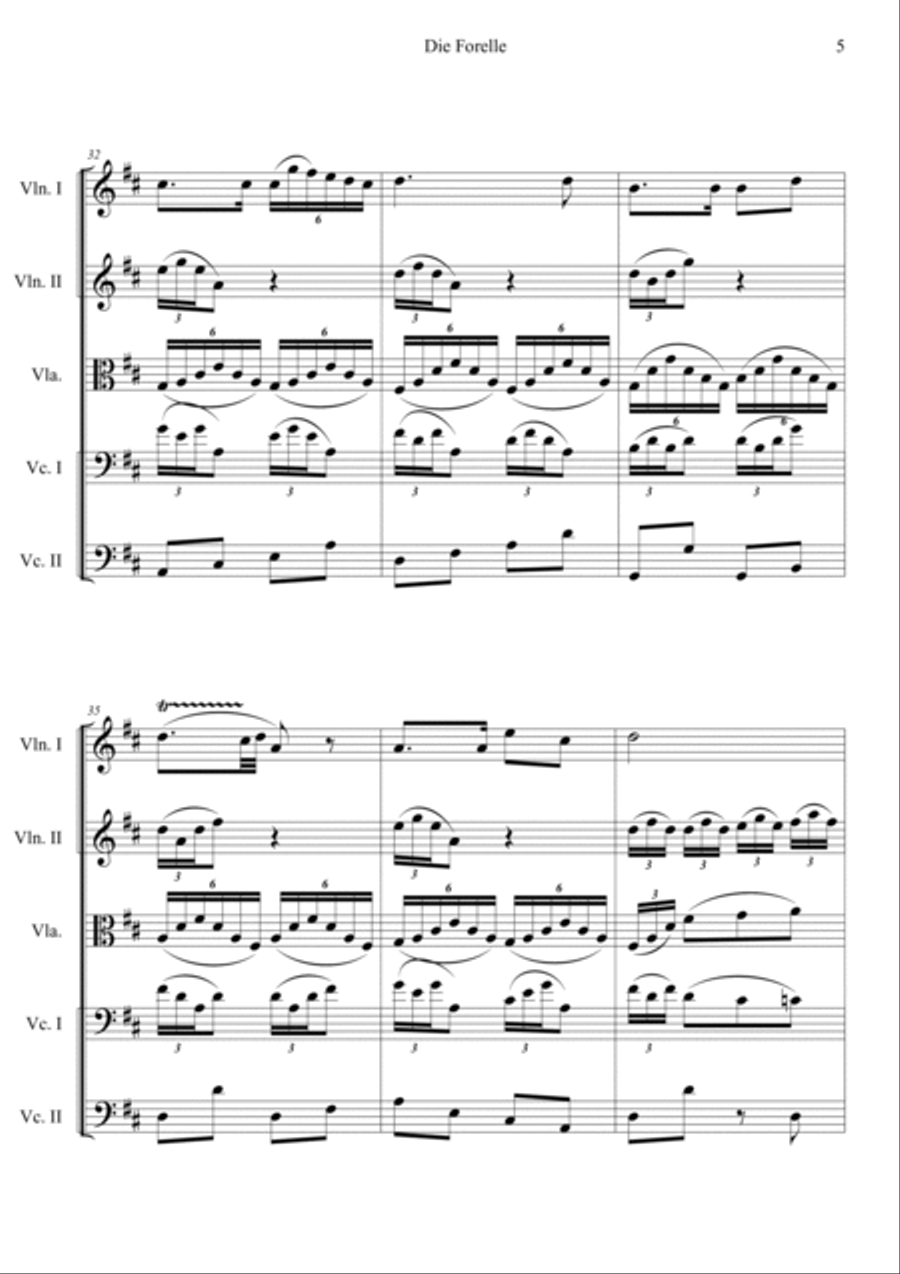 Die Forelle (The Trout) String Quintet scores gallery preview page 5