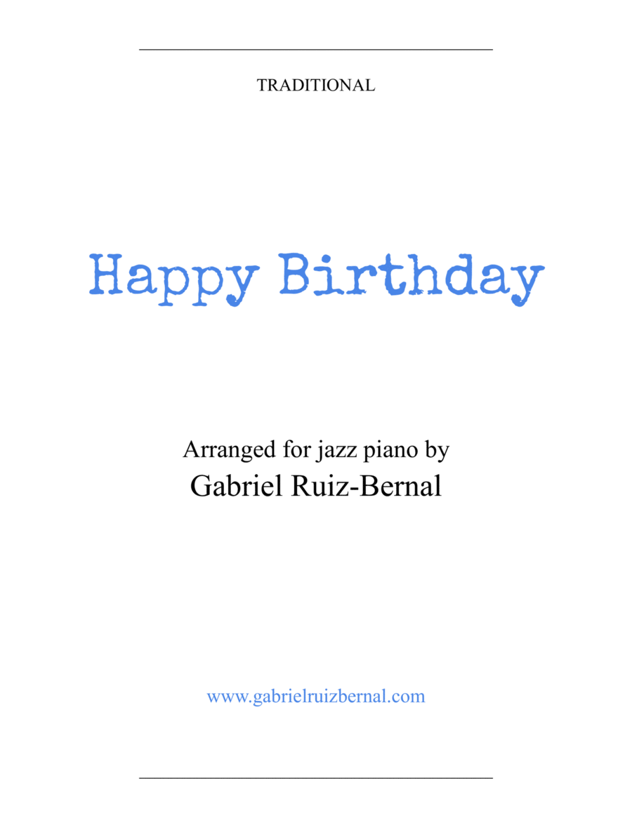HAPPY BIRTHDAY Jazz harmonization Piano Solo scores gallery preview page 1