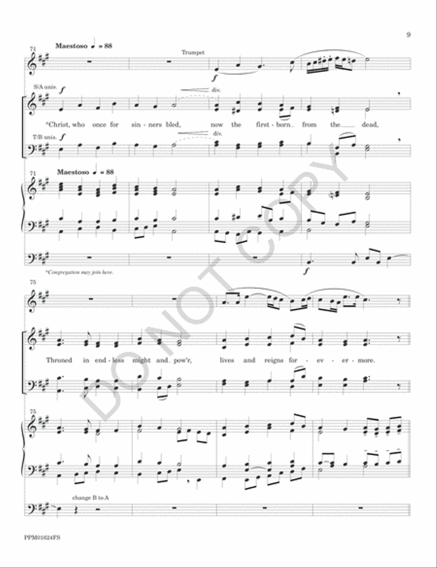 Christ, the Lord, is Risen Today - Full Score 4-Part scores gallery preview page 12