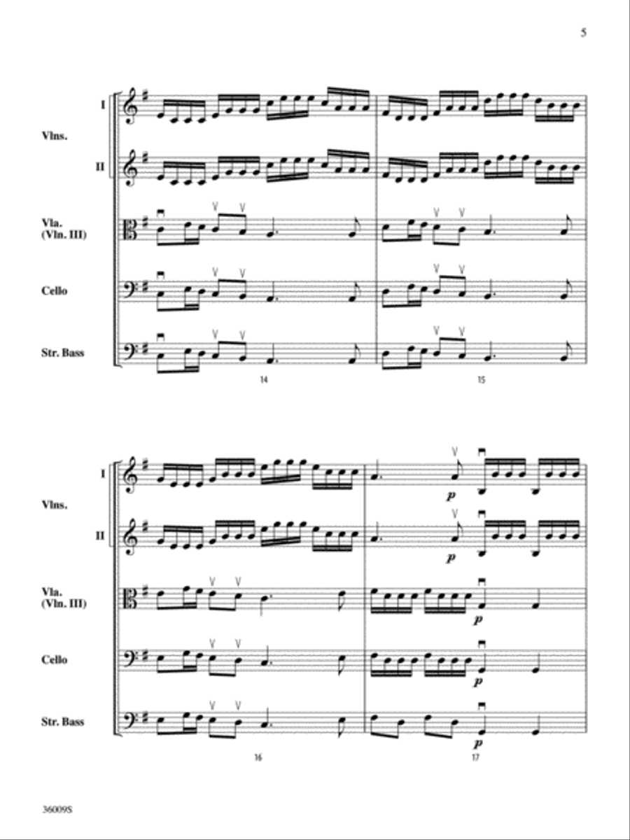Concerto in G Major (from the Concerto for Two Mandolins): Score String Orchestra scores gallery preview page 5