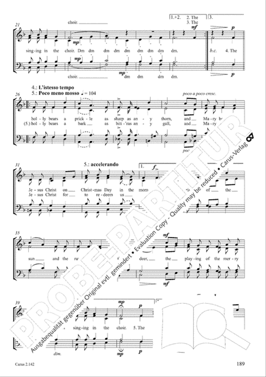 Christmas Carols of the World. Choral collection 4-Part scores gallery preview page 154