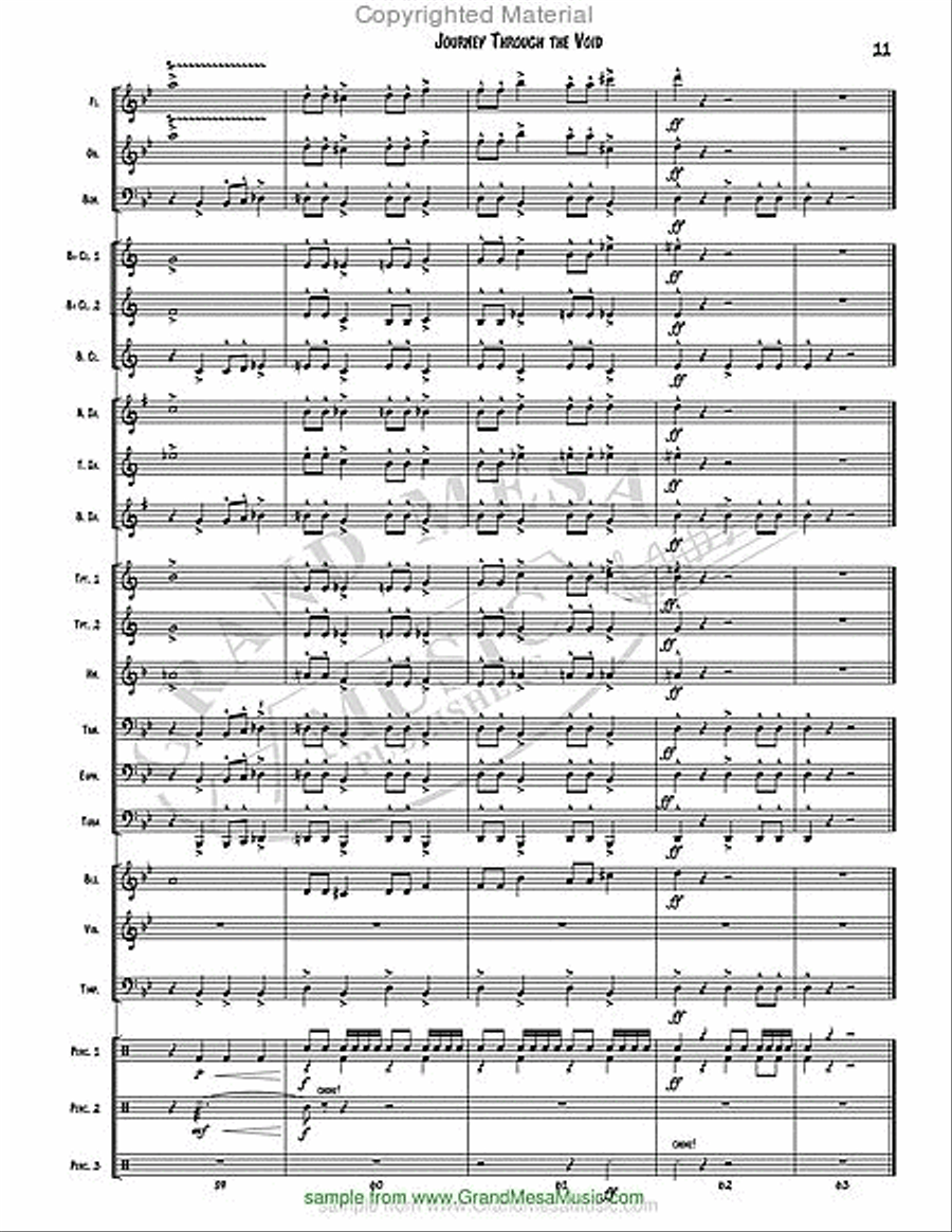 Journey Through the Void Concert Band scores gallery preview page 12