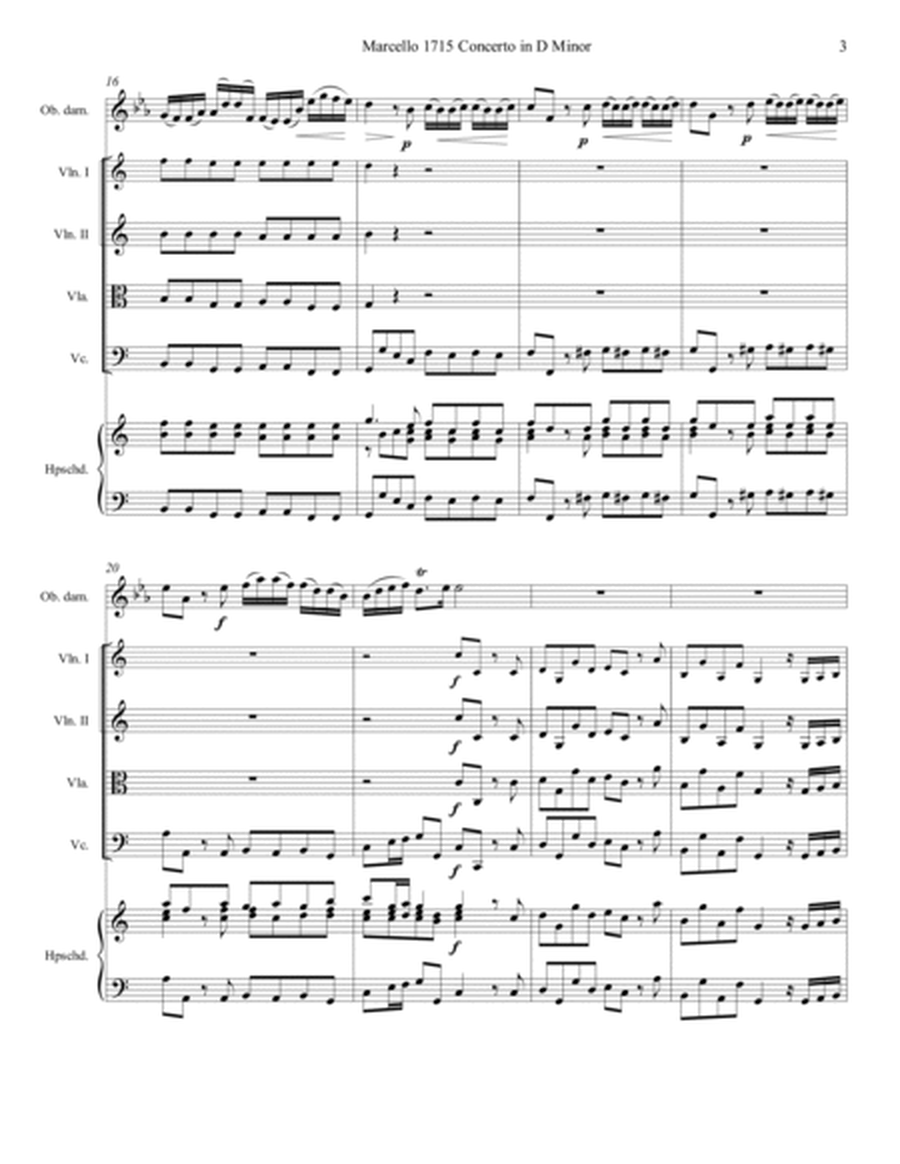Marcello Oboe Concerto in A Minor for Oboe d'amore