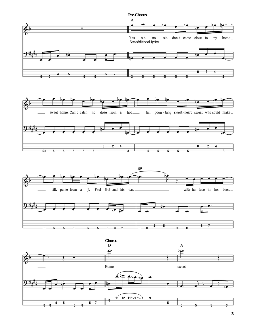 Last Child Last Child Bass Guitar Tablature scores gallery preview page 3