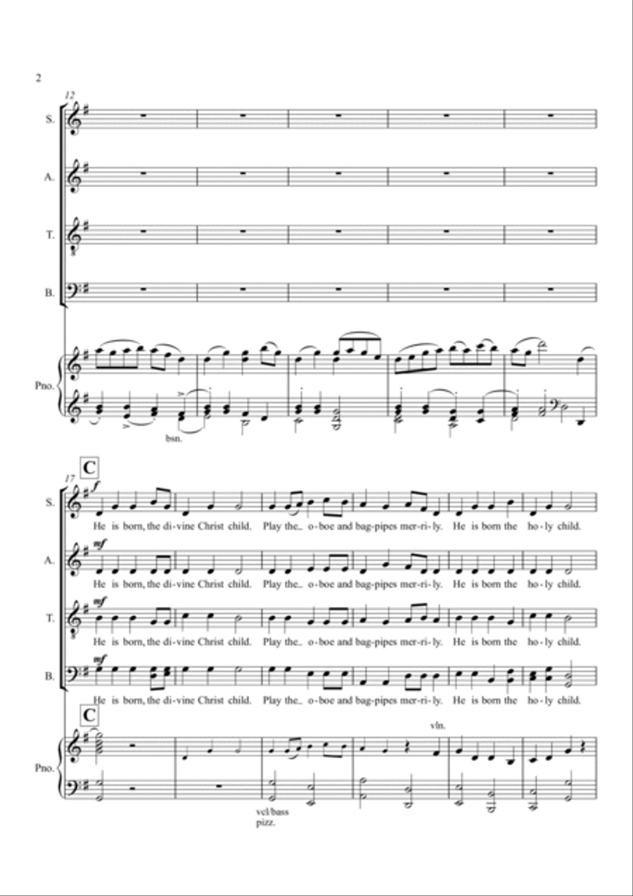 He is Born He is Born 4-Part scores gallery preview page 2