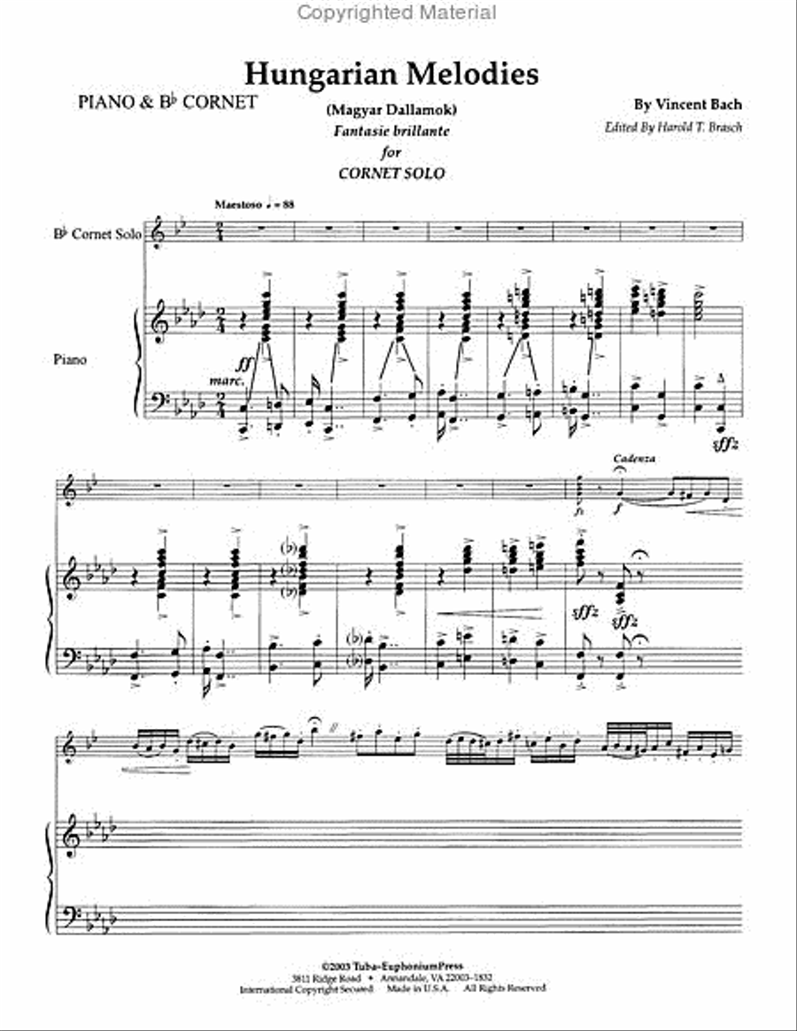 Hungarian Melodies Euphonium scores gallery preview page 2