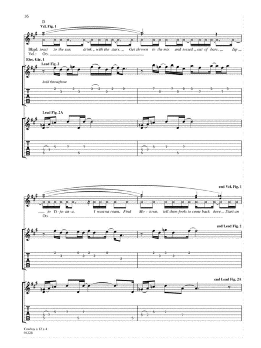 Cowboy Guitar Tablature scores gallery preview page 4