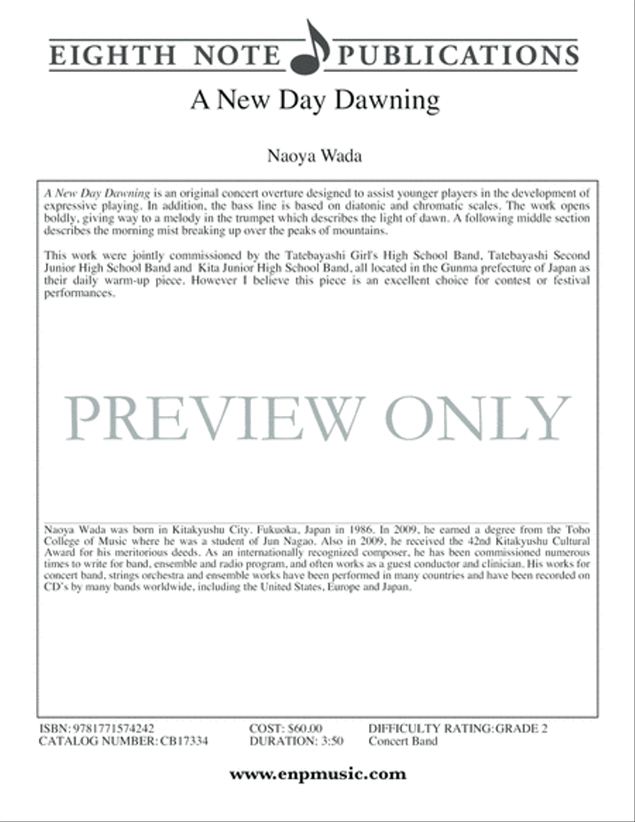 A New Day Dawning Concert Band scores gallery preview page 3