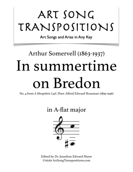 SOMERVELL: In summertime on Bredon (transposed to A-flat major)