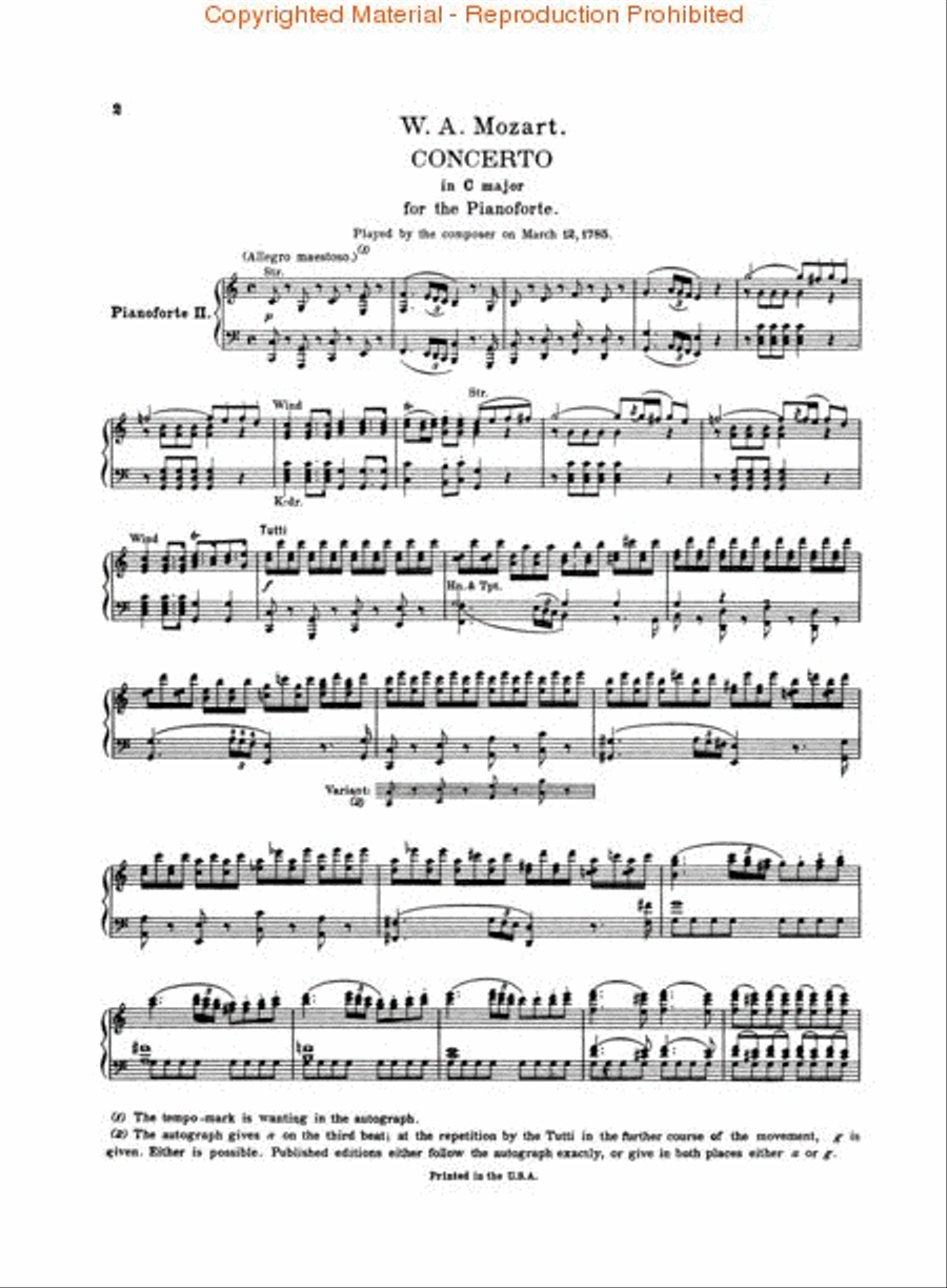 Concerto No. 21 in C, K.467