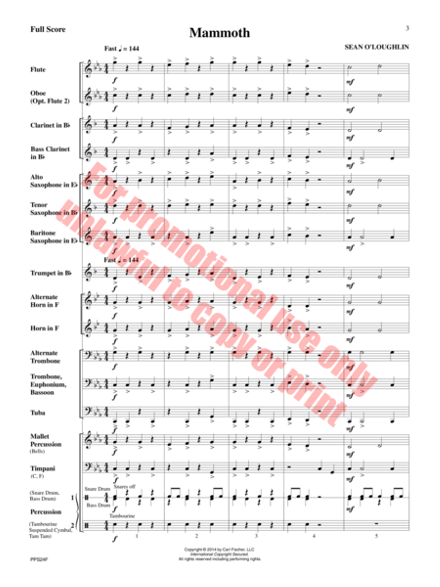 Mammoth Concert Band scores gallery preview page 4