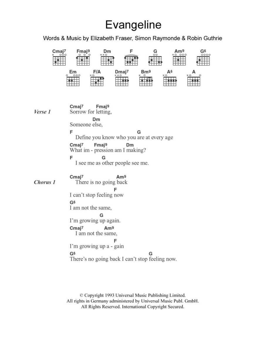 Evangeline Acoustic Guitar scores gallery preview page 1