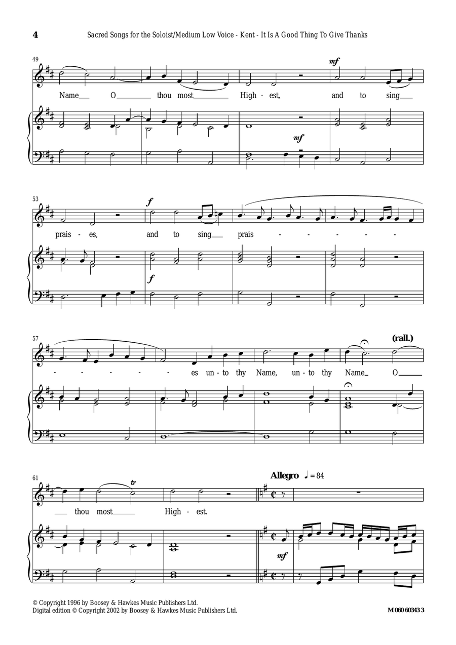 It Is A Good Thing To Give Thanks To The Lord Piano, Vocal scores gallery preview page 4