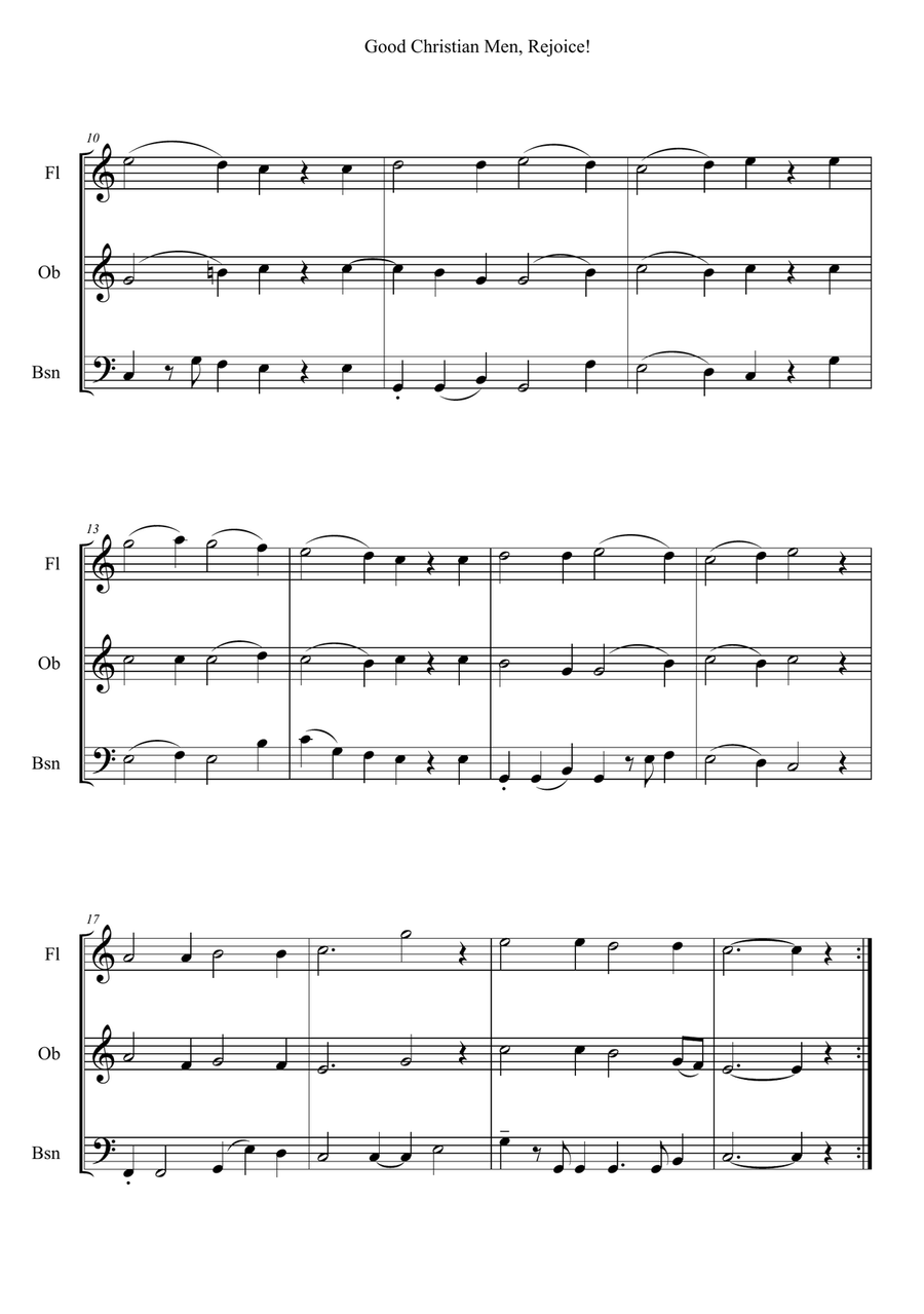 Good Christian Men, Rejoice! Woodwind Trio scores gallery preview page 2