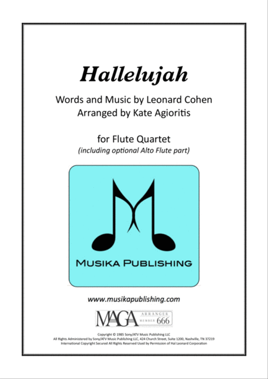 Hallelujah Flute Quartet scores gallery preview page 1