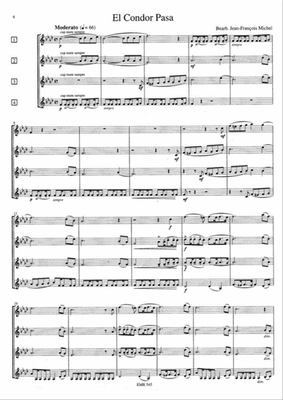 3 Traditionals Euphonium Quartet scores gallery preview page 4
