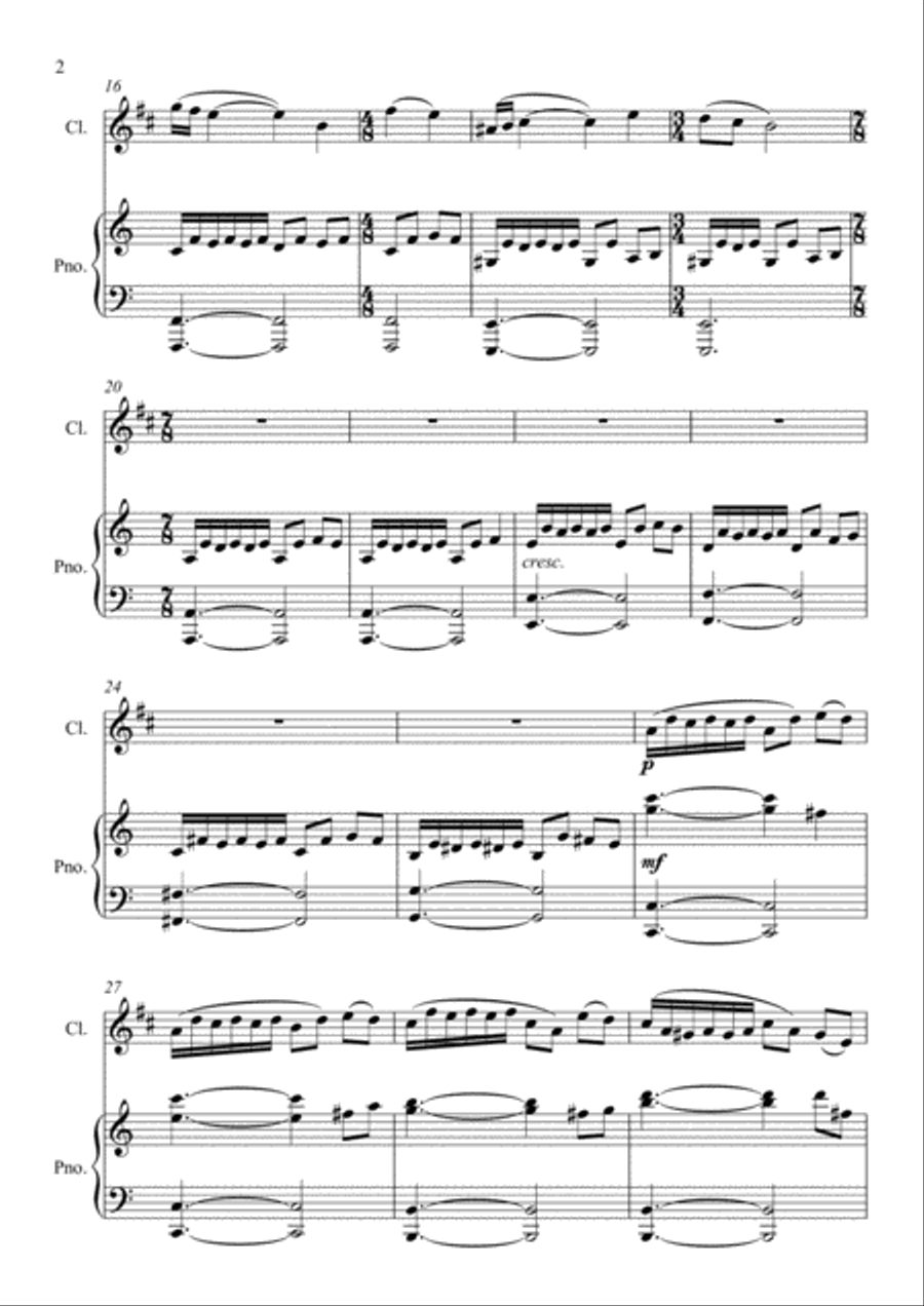 Vale of Sorrow for Clarinet Clarinet Solo scores gallery preview page 3