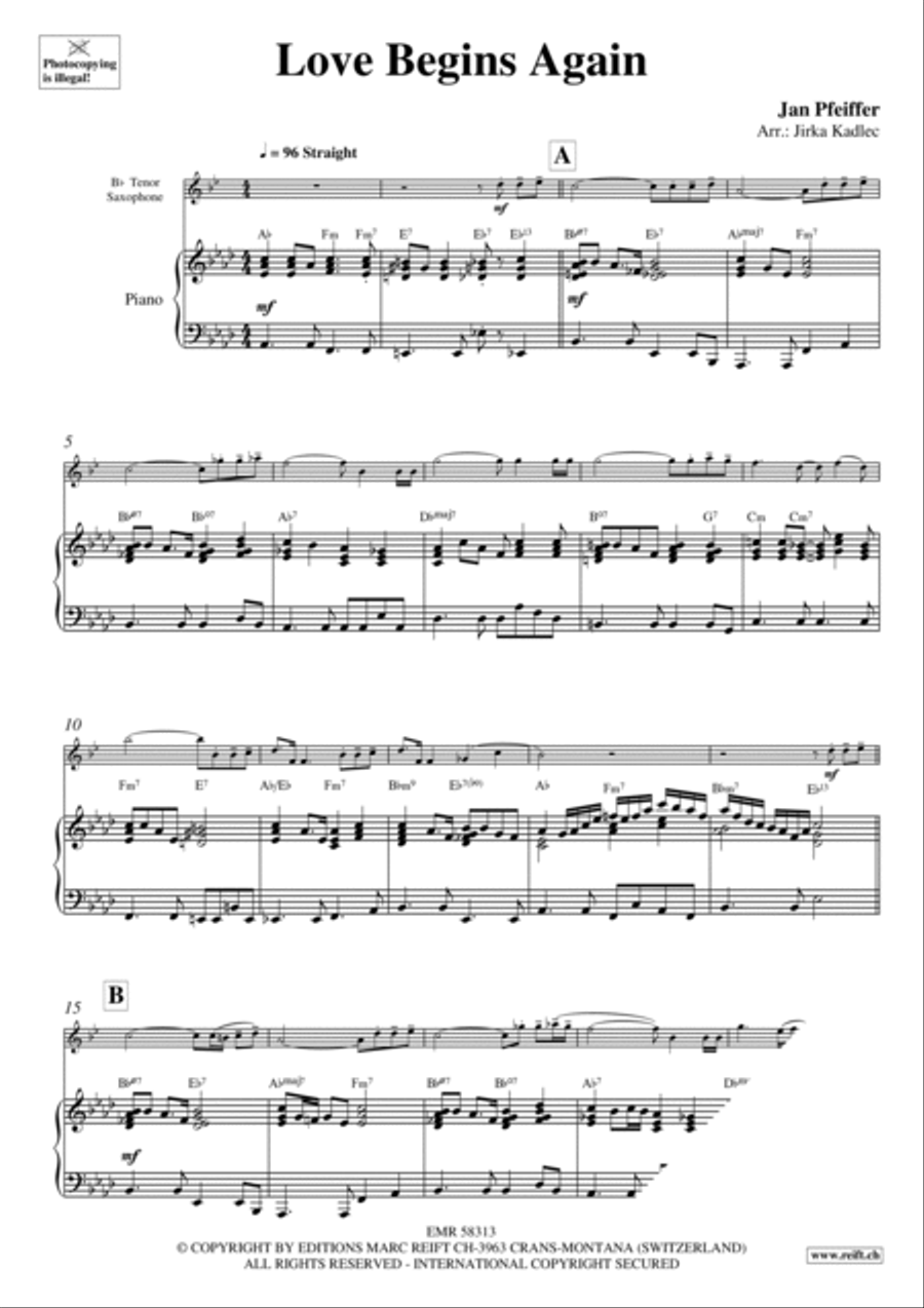Love Begins Again Tenor Saxophone scores gallery preview page 4