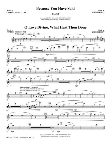 O Love Divine - Flute
