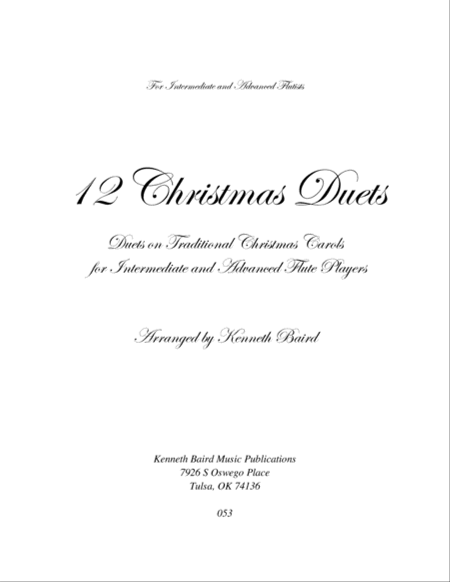 12 Christmas Duets for Flutes