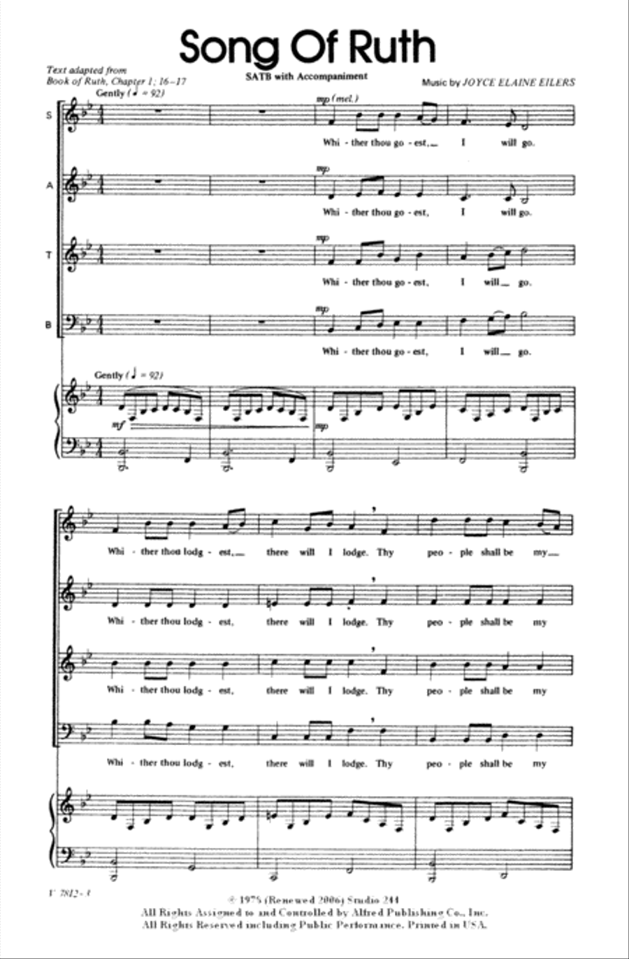 Song of Ruth Choir scores gallery preview page 1