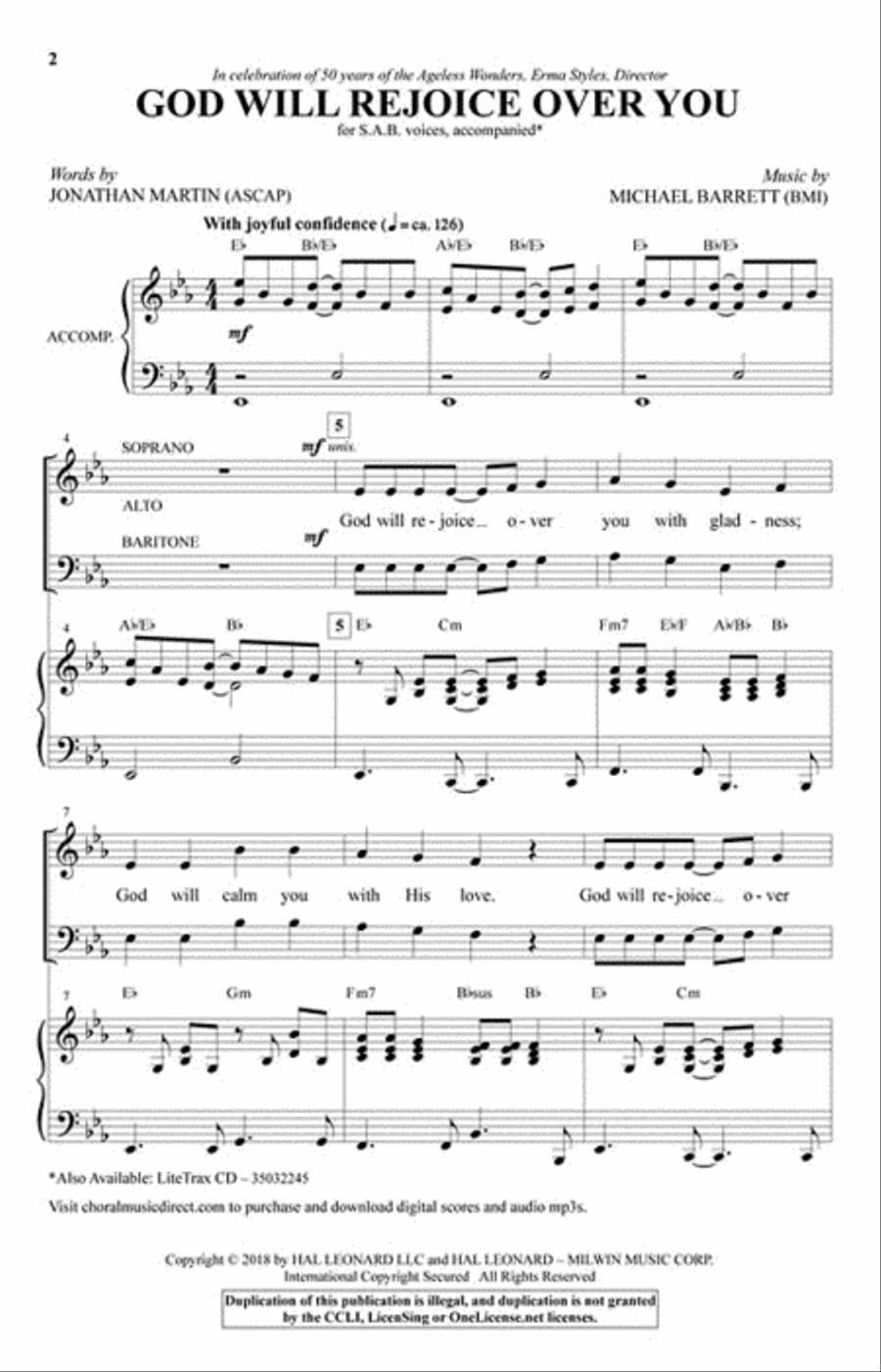 God Will Rejoice Over You 3-Part scores gallery preview page 2