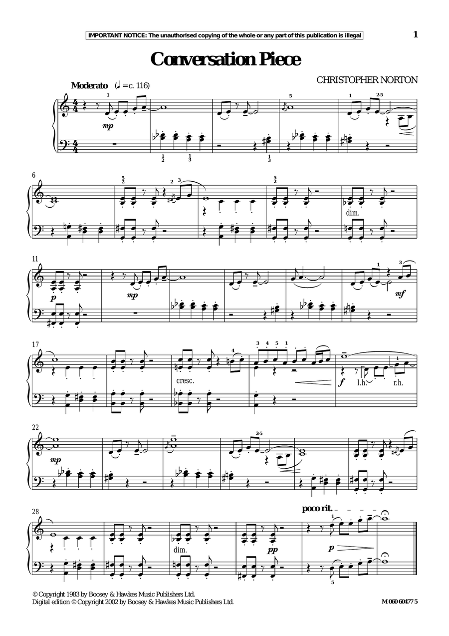 Conversation Piece Conversation Piece Piano Solo scores gallery preview page 1