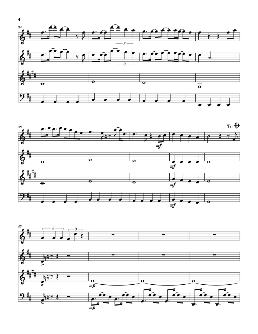 Kiss The Sky Woodwind Quartet scores gallery preview page 5