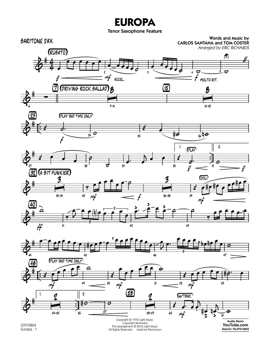 Europa - Baritone Sax