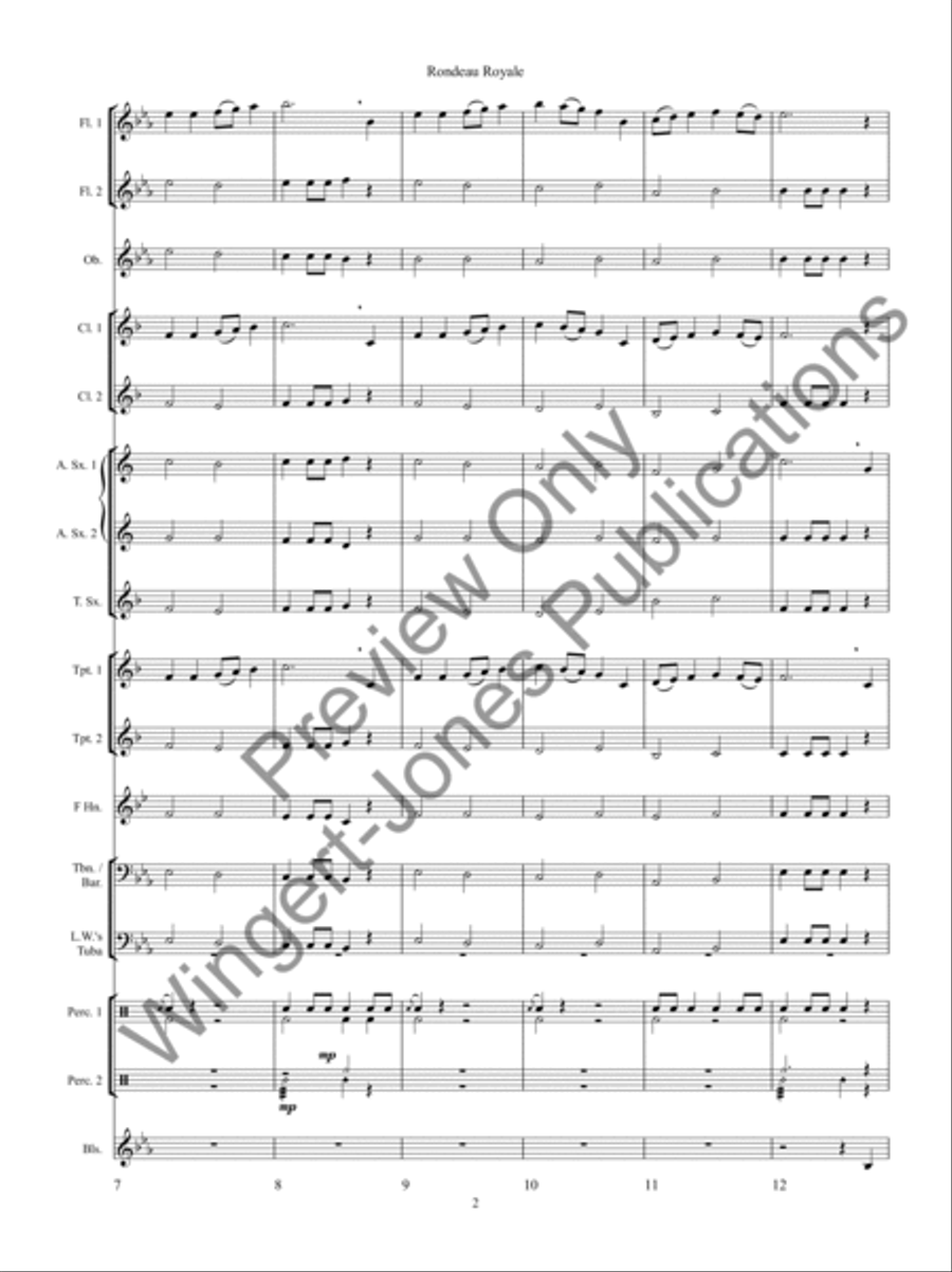 Rondeau Royale Concert Band scores gallery preview page 6