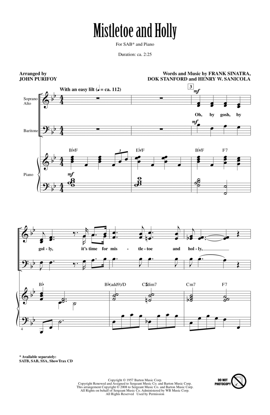 Mistletoe And Holly 3-Part scores gallery preview page 1