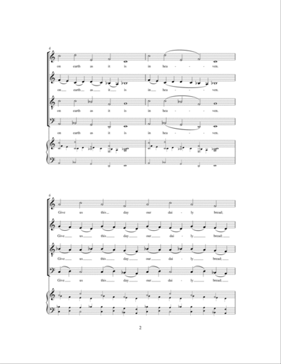 The Lord's Prayer Choir scores gallery preview page 2