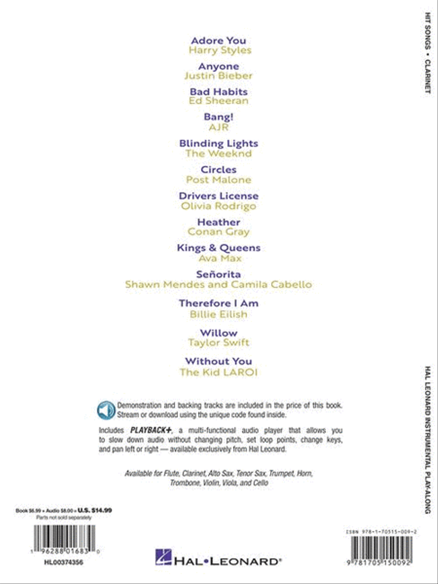 Hit Songs Hit Songs Clarinet Solo scores gallery preview page 7