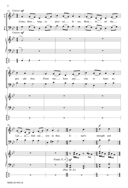 Come, Thou Long-Expected Jesus (Choral Score)