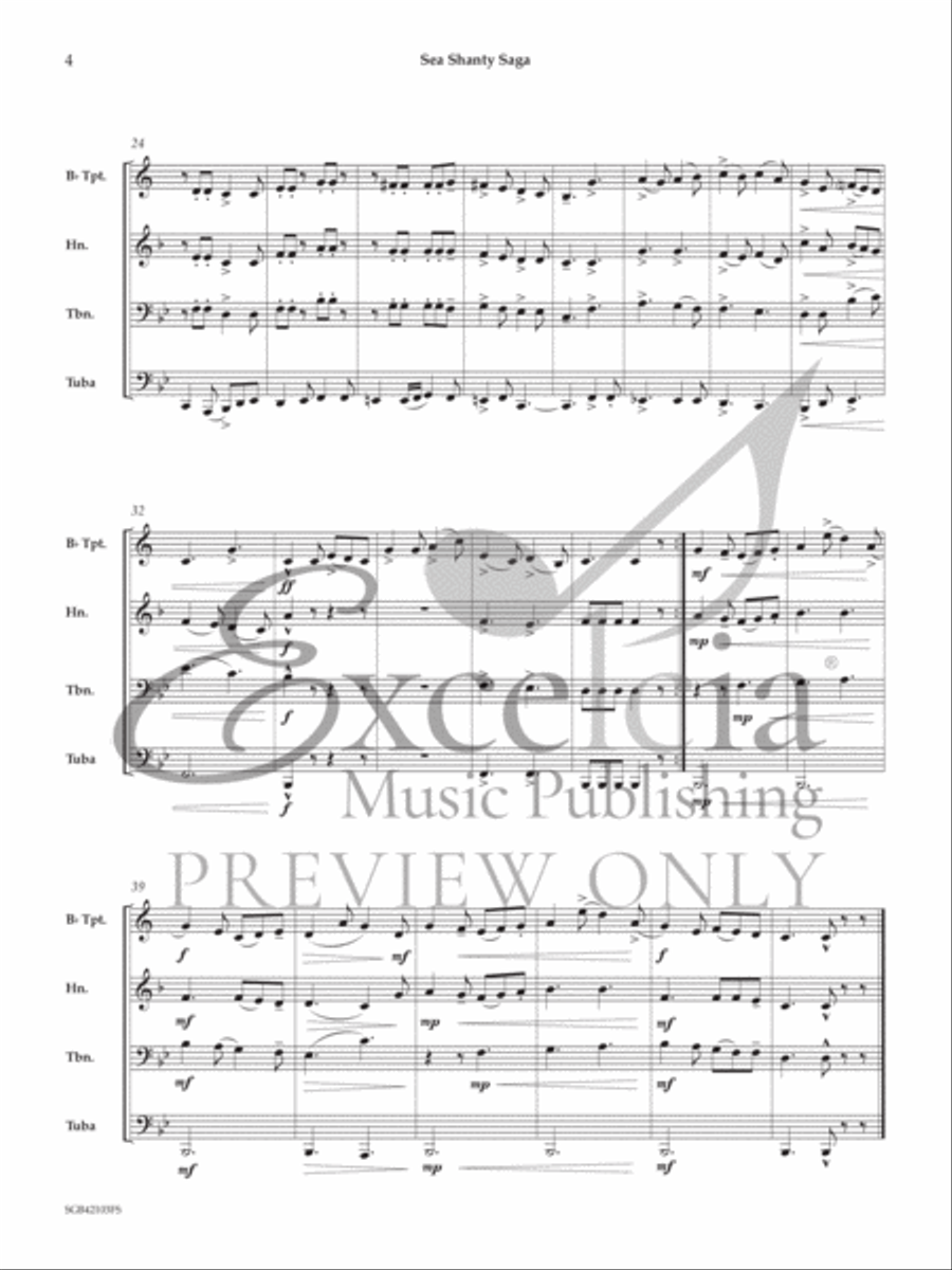 Sea Shanty Saga Sea Shanty Saga Brass Quartet scores gallery preview page 3