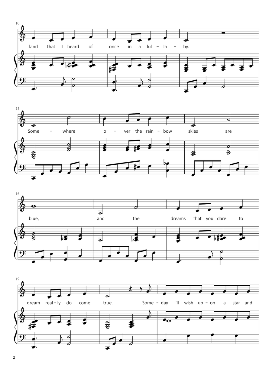 Over The Rainbow (from The Wizard Of Oz) Piano, Vocal scores gallery preview page 2