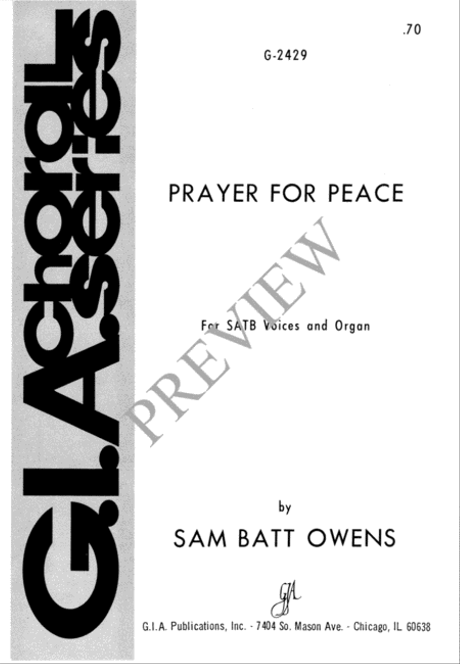 Prayer for Peace 4-Part scores gallery preview page 2