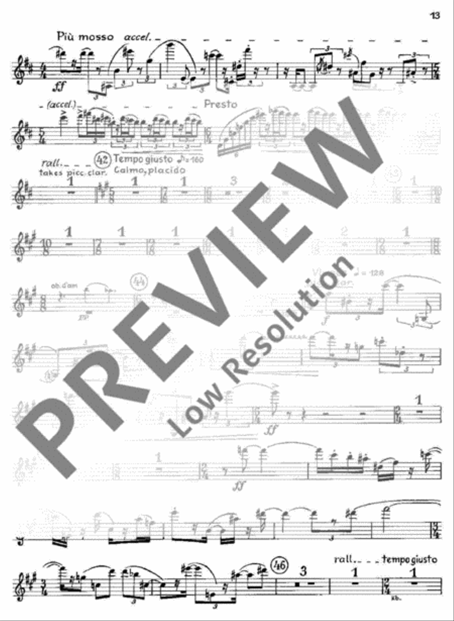 Le Miracle de la Rose Clarinet scores gallery preview page 15